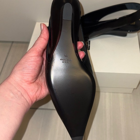 Toteme Wedge Slingback Pumps, 39, Black - Picture 7 of 14
